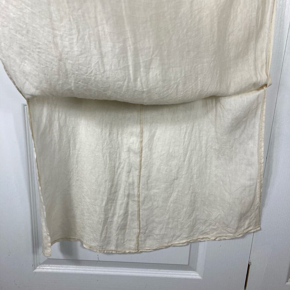 NWOT FRANCESCA BETTINI Dress S ITALY Linen Cream A-Line Slit-Sides Maxi Midi - Picture 5 of 10